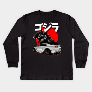 Godzilla GTR R35 Rocket Bunny Kids Long Sleeve T-Shirt